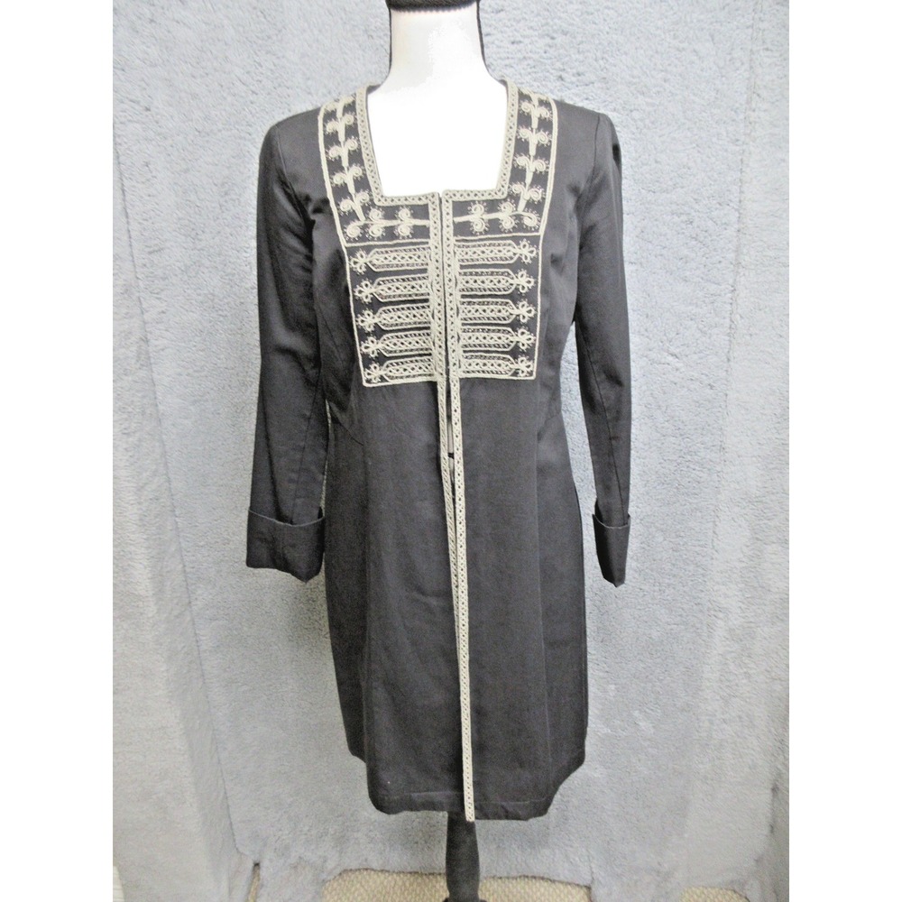 Cabi Napoleon Jacket Womens 4 Black Military Embroidered Tailored Whimsigoth
